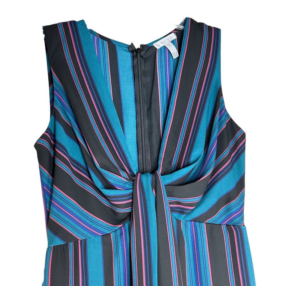 Leith Striped Jumpsuit Women's Size‎ S Wide Leg Blue V-Neck Lined Career - Picture 4 of 7